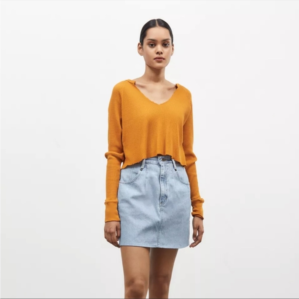 🧡 BDG x Urban Outfitters NOAH Waffle Knit Thermal Crop Top 🧇🧶